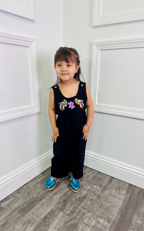 Girls Jumpsuit Pavo Real Black