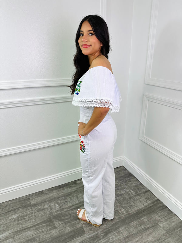 Leah Jumpsuit Petite White