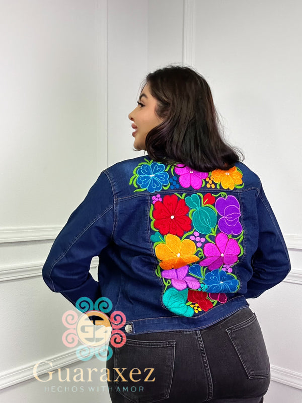 Chiapas Flores Bordadas Denim Jacket