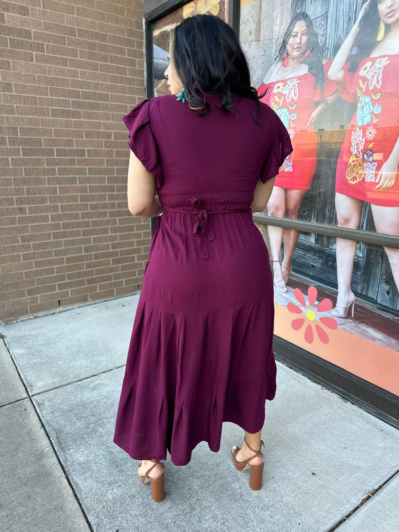 Aketzali Dress Maroon