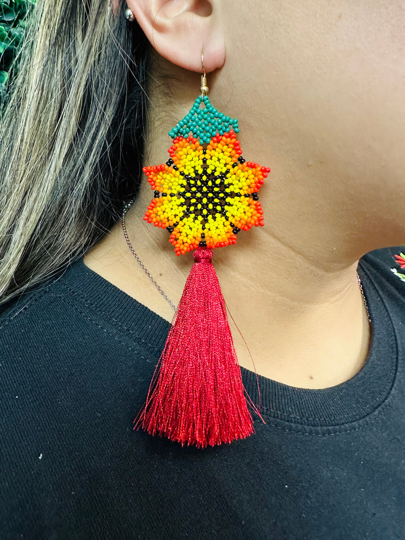 Flores Tassel Artisanal Earrings