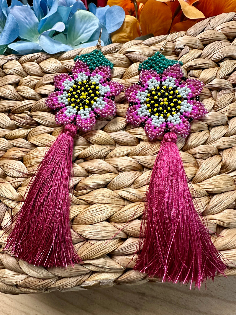 Flores Tassel Artisanal Earrings