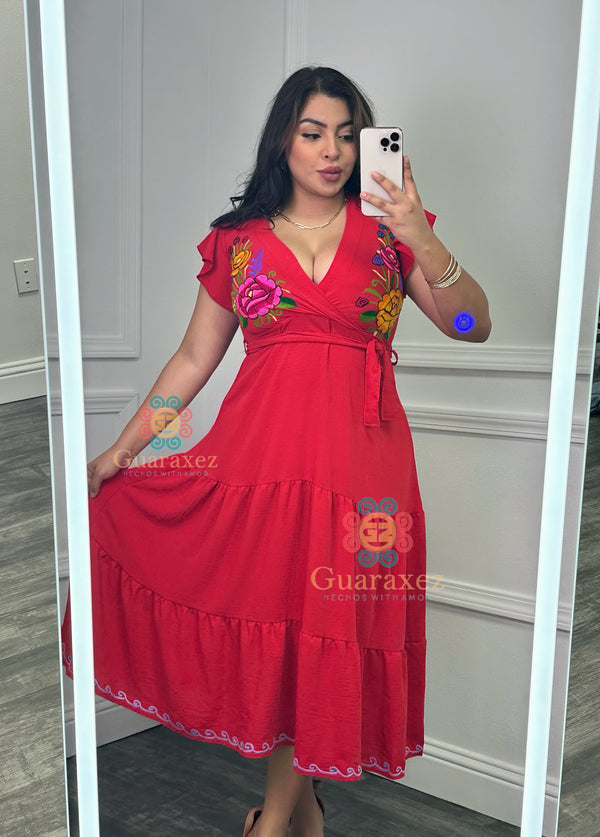 Carlota Mexican Dress Red