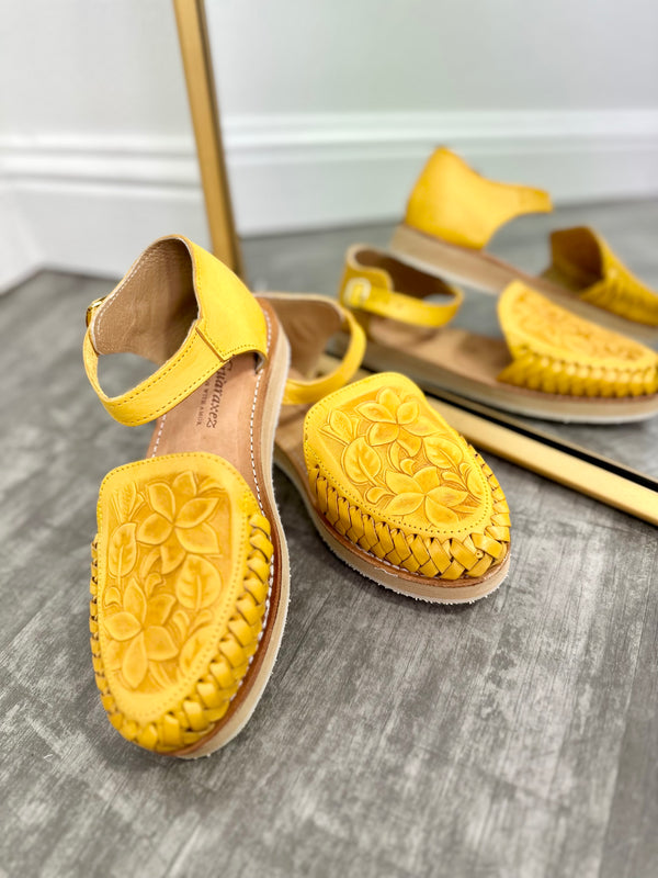 Jasmin Buckle Huaraches Mustard