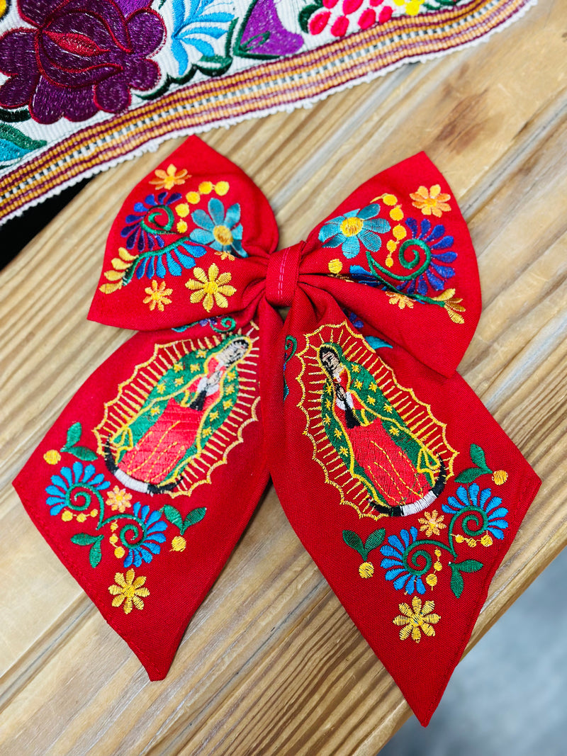 Virgen Mexican Bow Clips Small