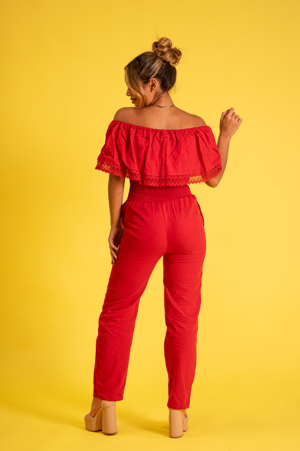 Leah Jumpsuit Petite Red