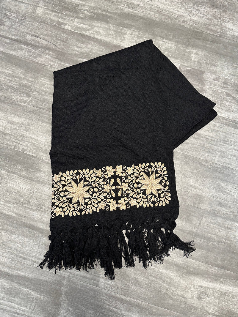 Gold Embroidery Mexican Rebozo