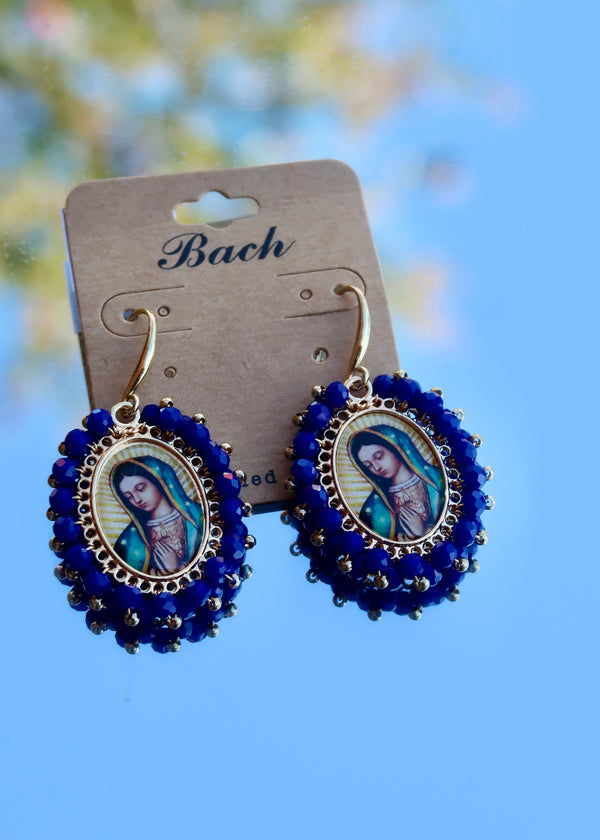 Virgen De Guadalupe Bead Earrings