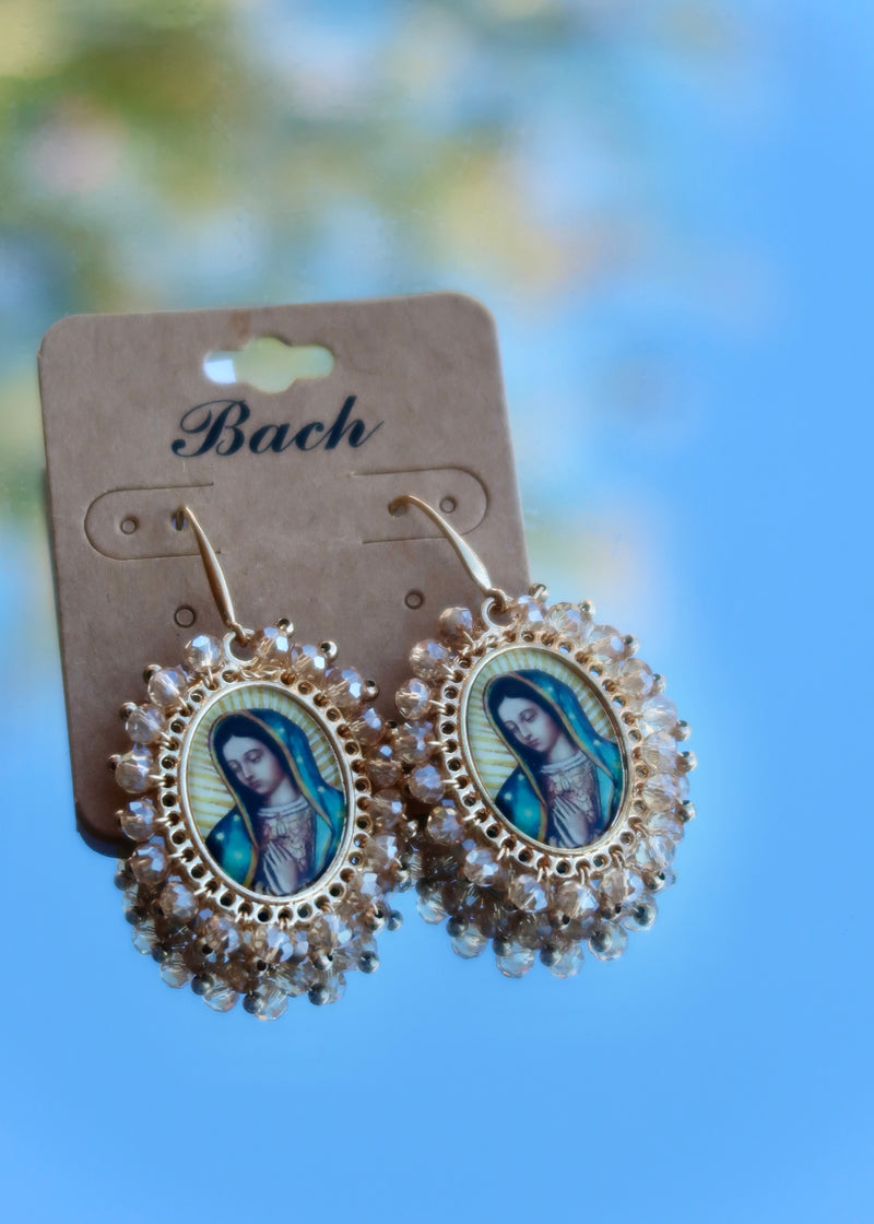 Virgen De Guadalupe Bead Earrings