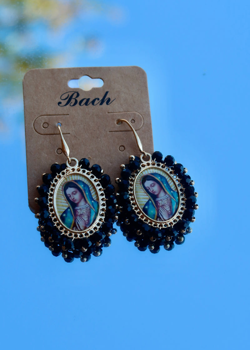 Virgen De Guadalupe Bead Earrings