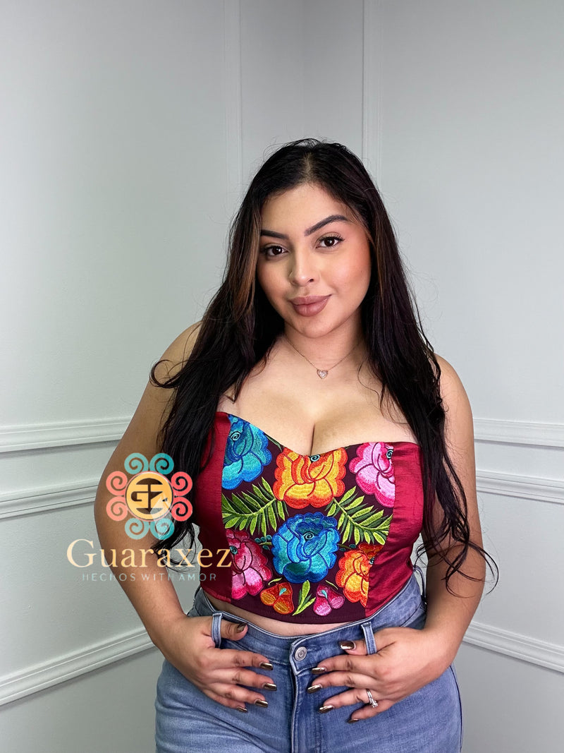 Lis Big Flowers Corset Top