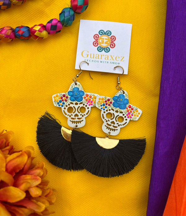 Catrina Black Tassle Earrings