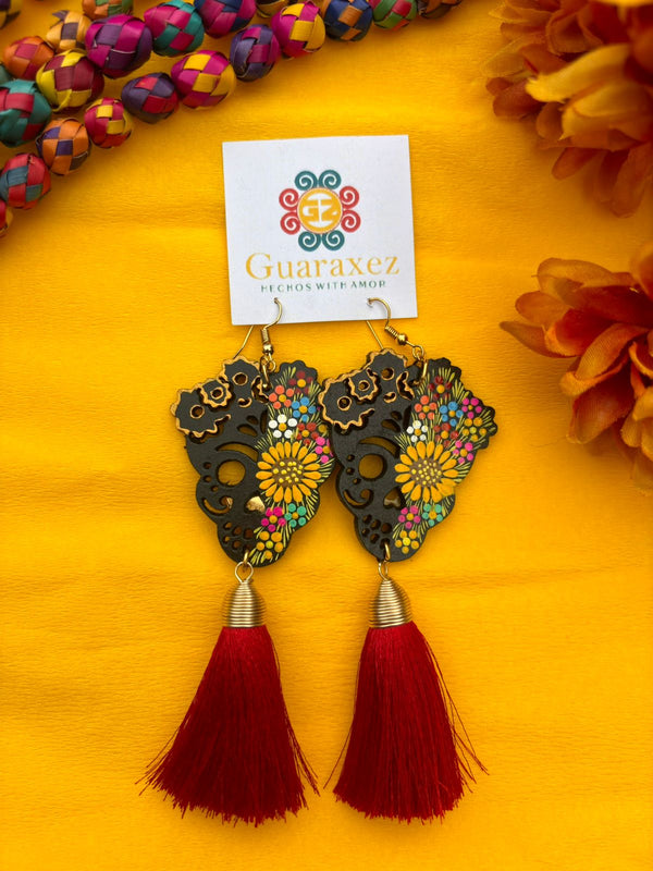 Catrina Red Tassle Earrings