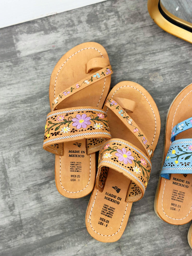 Iced Glitter Sandals Tan