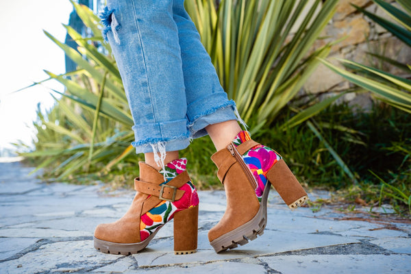 Zapoteca Booties Tan