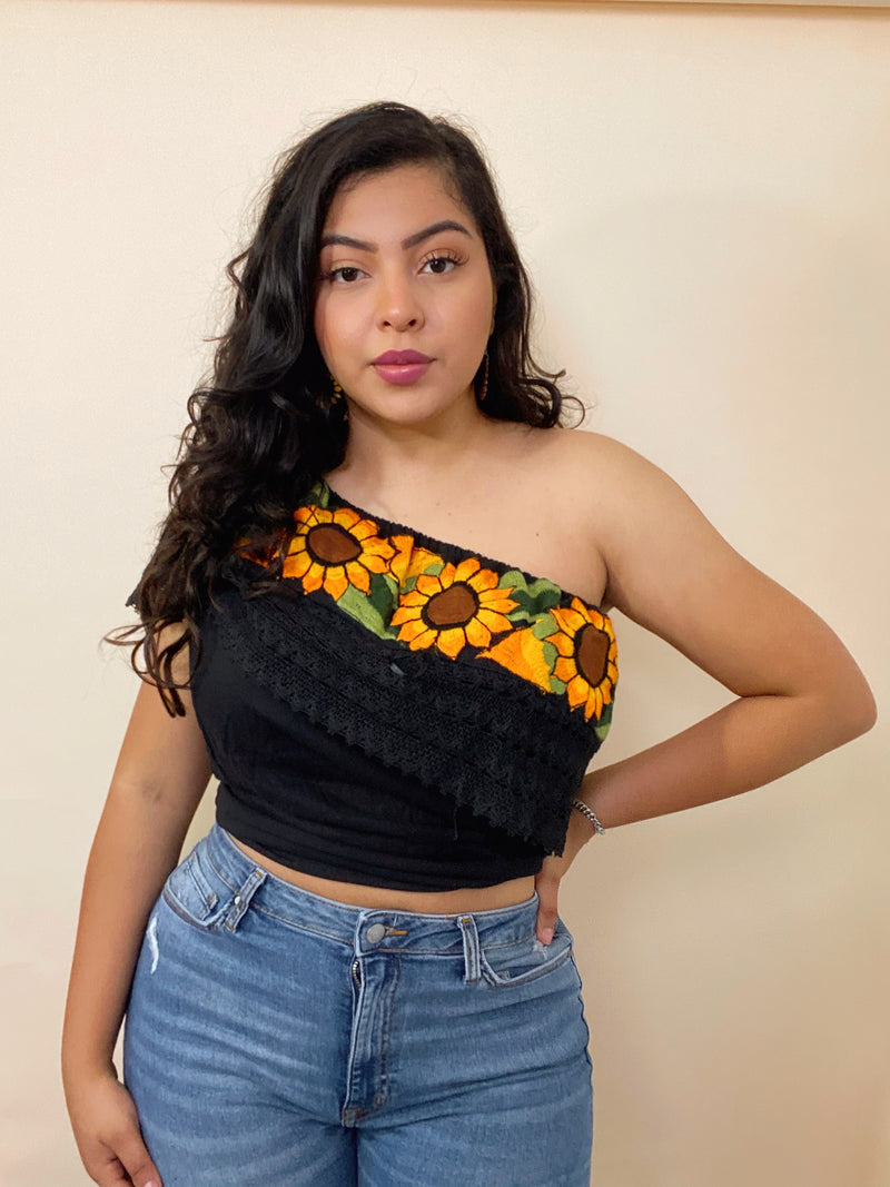 Girasol Campesina Top Black