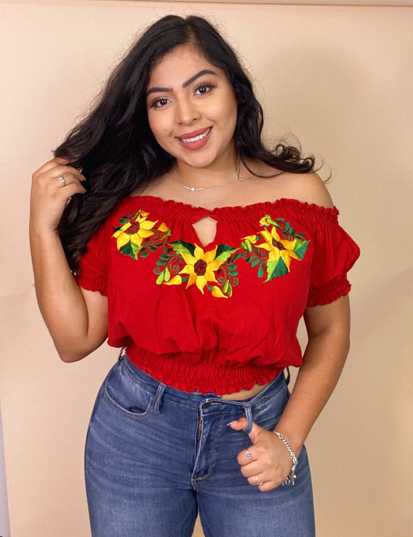 Jaripeo Red Crop top