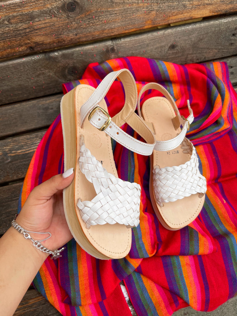 Ixtapa Leather Sandals White