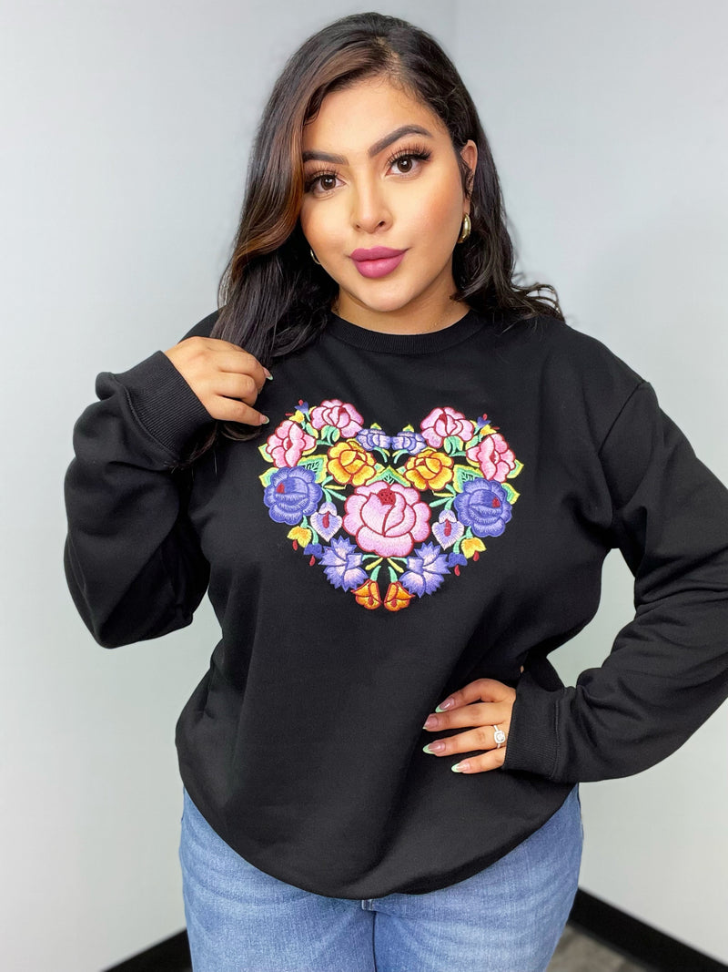 Purple Flowers Sweater