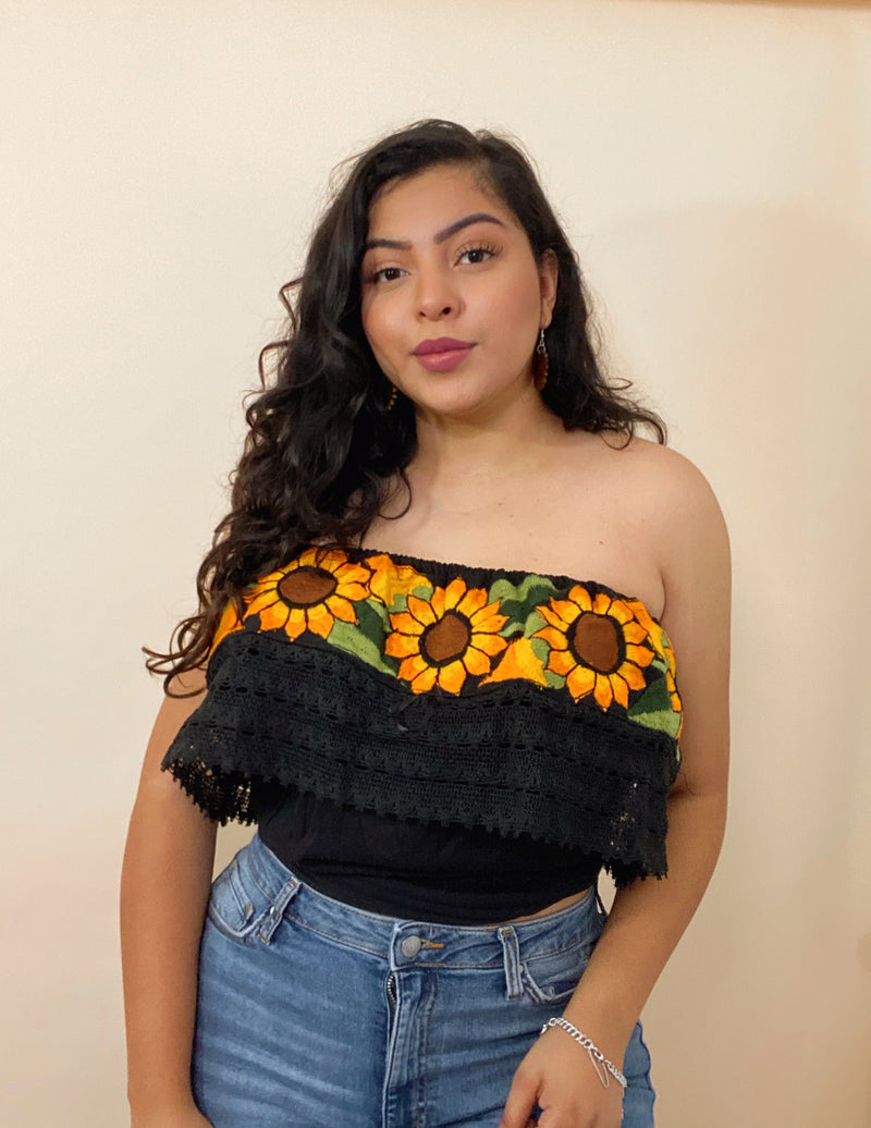 Girasol Campesina Top Black