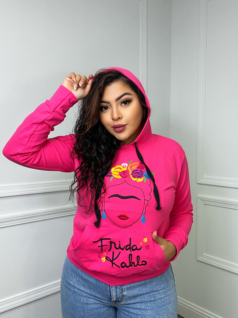 Frida Kahlo Hoodie Fucsia